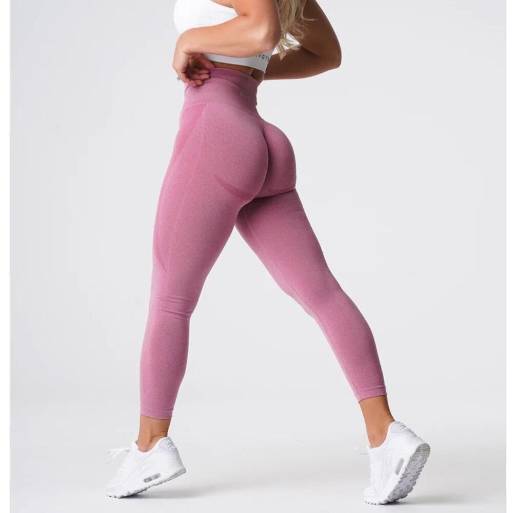 NVGTN Mauve Pink High Waist Contoured Seamless Ankle Workout Athleisure Leggings